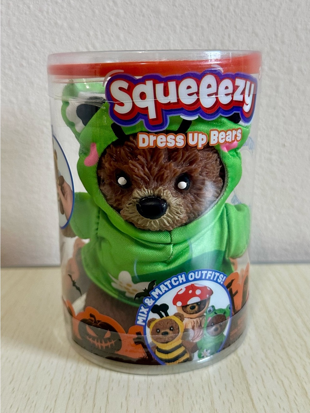 NEW Toymendous Squeeezy Dress Up Bear Halloween Frog Costume Squishy Toy